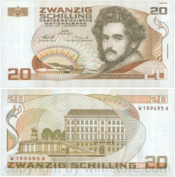 Österreich, 2. republik, p148, 20 schilling 1986, serie t t; 1 (kopie)