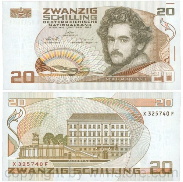 Österreich, 2. republik, p148, 20 schilling 1986, serie w a; 1 (kopie)