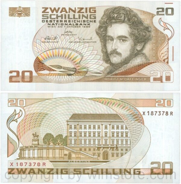 Österreich, 2. republik, p148, 20 schilling 1986, serie x d; 1 (kopie)