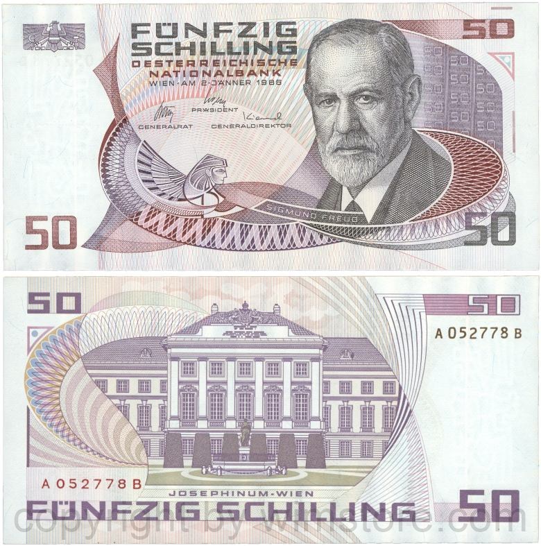 Österreich, 2. republik, p149, 50 schilling 1986, serie a b; 1
