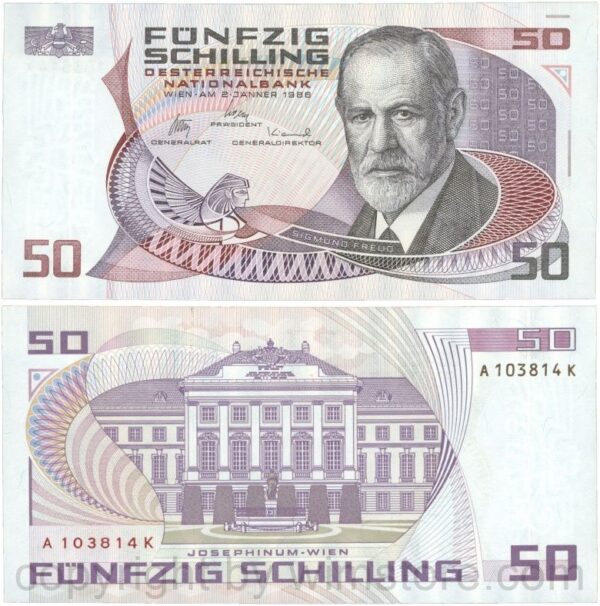 Österreich, 2. republik, p149, 50 schilling 1986, serie a k; 1