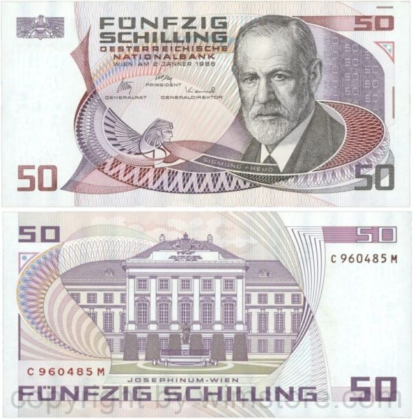 Österreich, 2. republik, p149, 50 schilling 1986, serie b g; 1 (kopie)