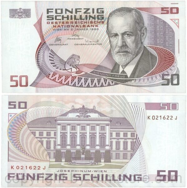 Österreich, 2. republik, p149, 50 schilling 1986, serie j m; 1 (kopie)