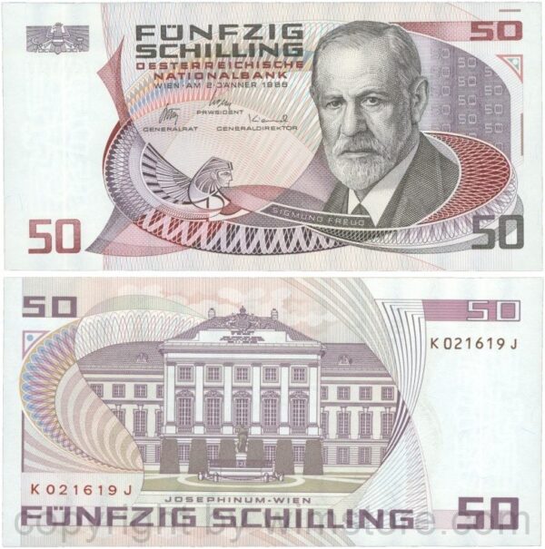 Österreich, 2. republik, p149, 50 schilling 1986, serie k j; 1 (kopie)