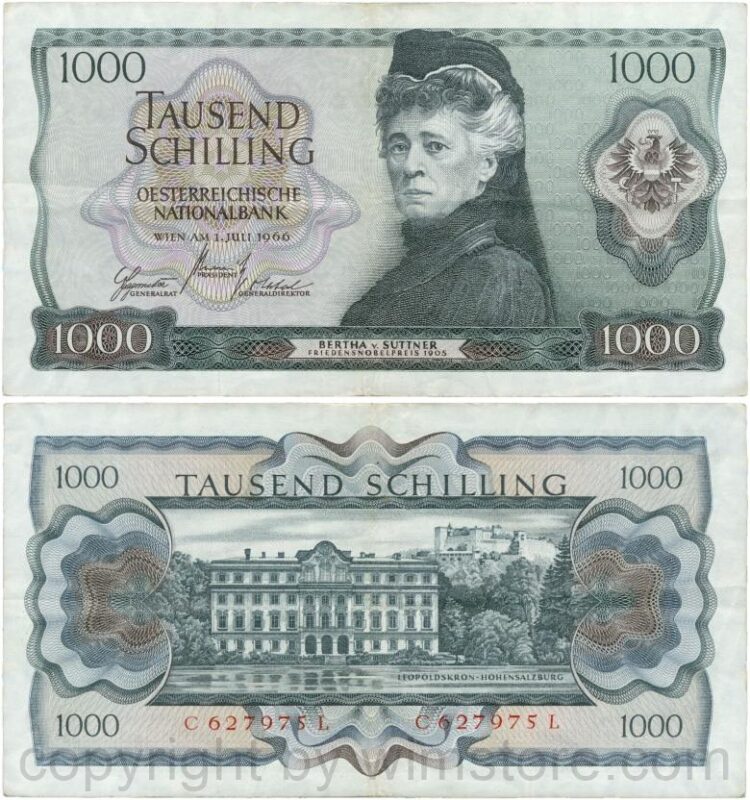 Österreich, 2. republik, p147, 1000 schilling 1966, serie c l; 4