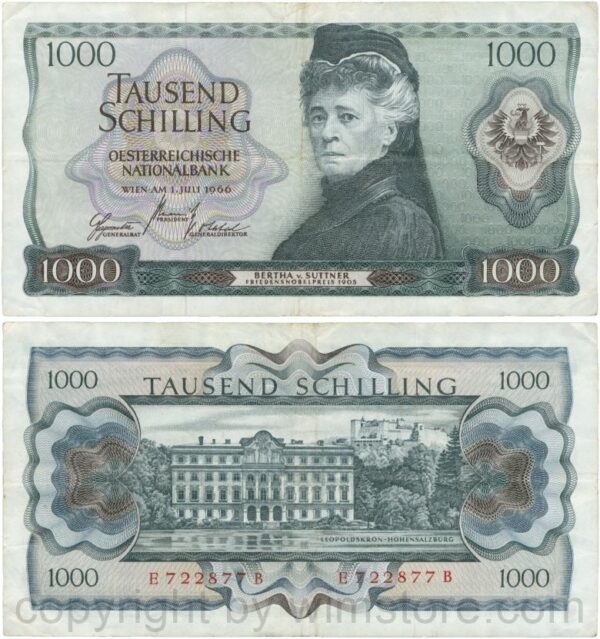 Österreich, 2. republik, p147, 1000 schilling 1966, serie e b; 4