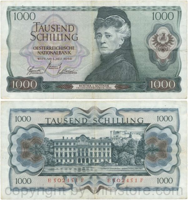 Österreich, 2. republik, p147, 1000 schilling 1966, serie c l; 4 (kopie)