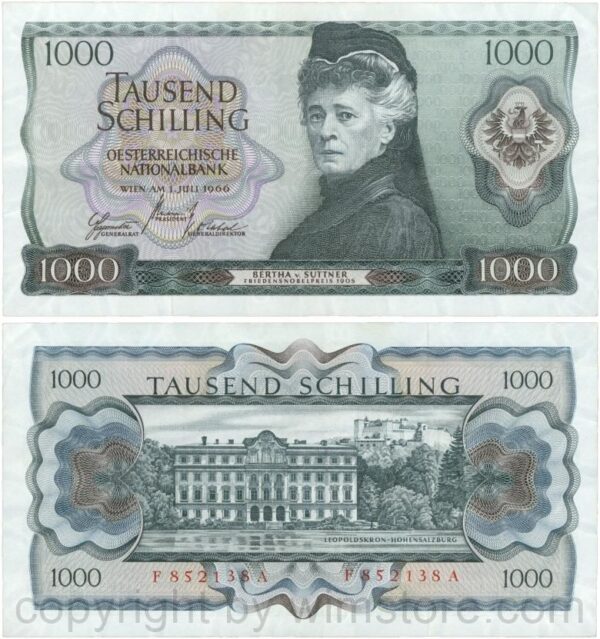 Österreich, 2. republik, p147, 1000 schilling 1966, serie e g; 5 (kopie)