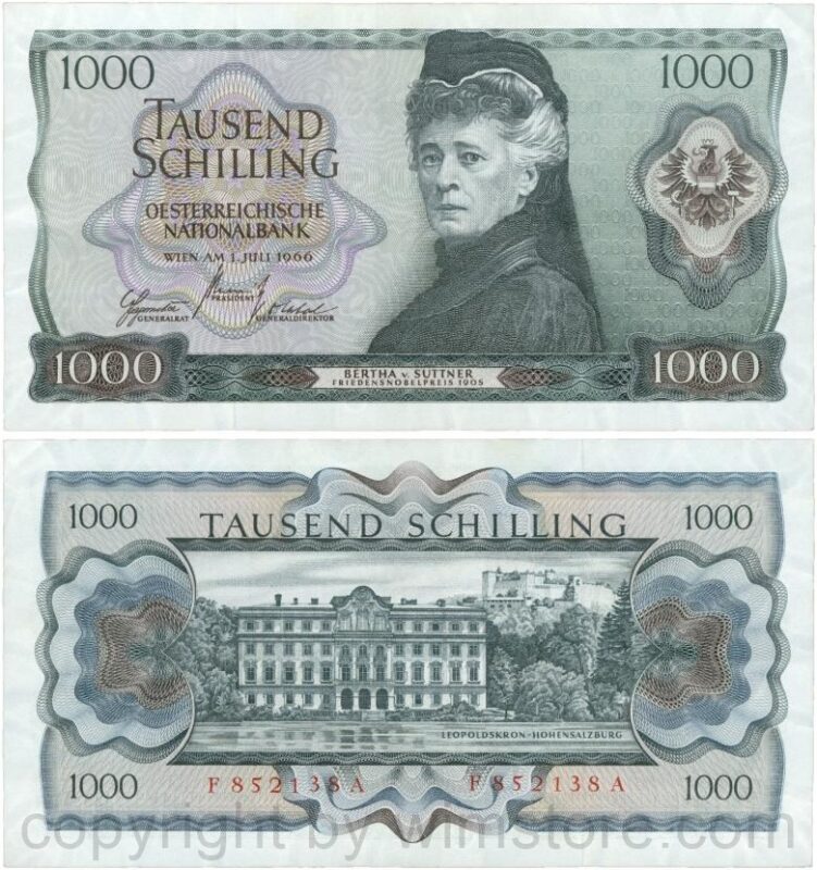 Österreich, 2. republik, p147, 1000 schilling 1966, serie e g; 5 (kopie)