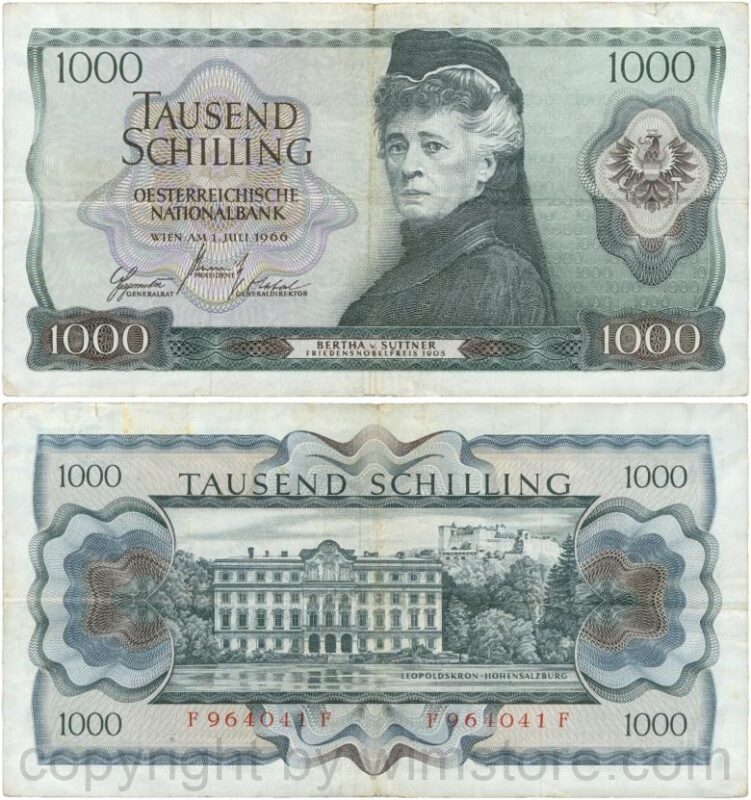 Österreich, 2. republik, p147, 1000 schilling 1966, serie f a; 3 (kopie)