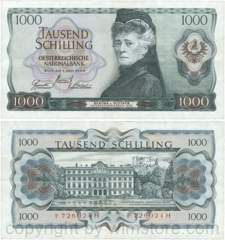 Österreich, 2. republik, p147, 1000 schilling 1966, serie f c; 5 (kopie)