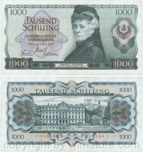Österreich, 2. republik, p147, 1000 schilling 1966, serie f f; 5 (kopie)