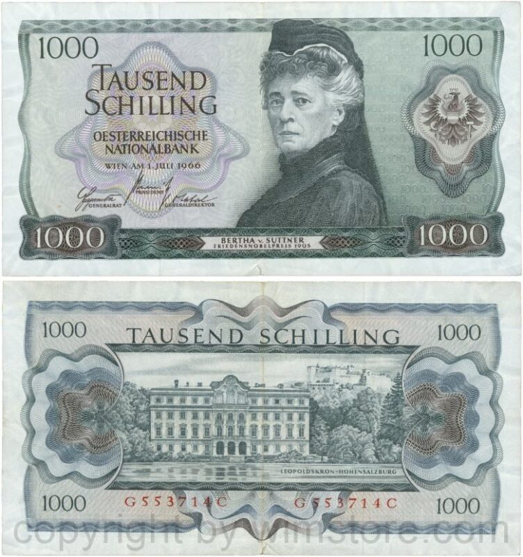 Österreich, 2. republik, p147, 1000 schilling 1966, serie f m; 3 (kopie)