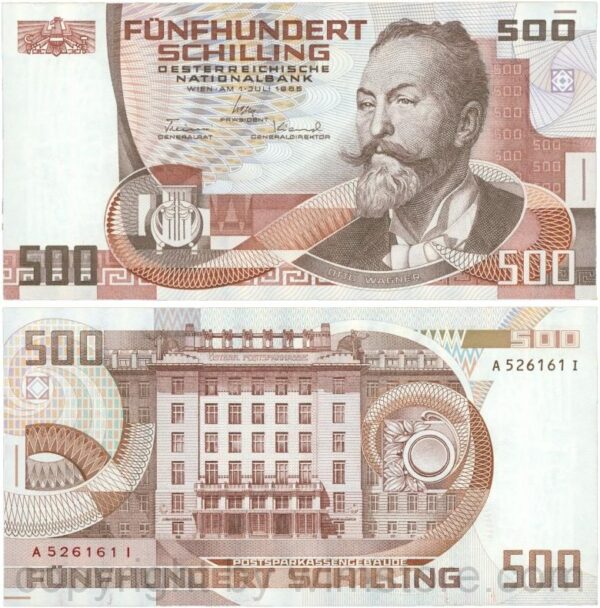 Österreich, 2. republik, p151, 500 schilling 1985, serie a b; 1 (kopie)