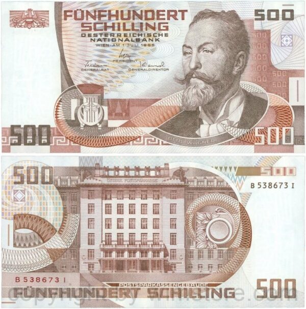 Österreich, 2. republik, p151, 500 schilling 1985, serie a i; 1 (kopie)