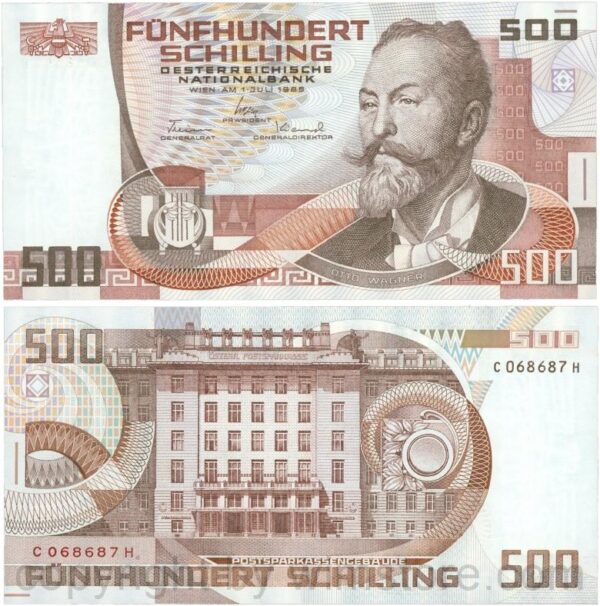 Österreich, 2. republik, p151, 500 schilling 1985, serie c g; 1 (kopie)