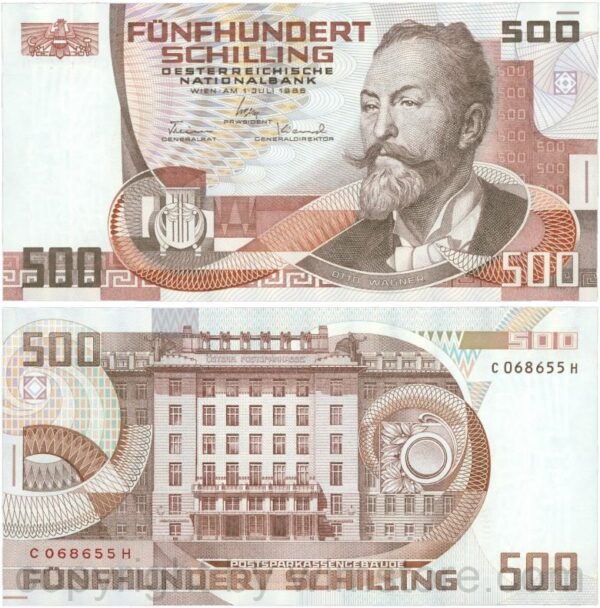 Österreich, 2. republik, p151, 500 schilling 1985, serie c h; 1 (kopie)