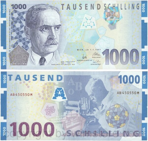 Österreich, 2. republik, p155, 1000 schilling 1997, serie aa c; 1 (kopie)