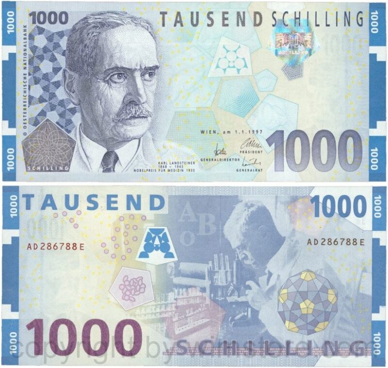 Österreich, 2. republik, p155, 1000 schilling 1997, serie aa c; 1 (kopie)