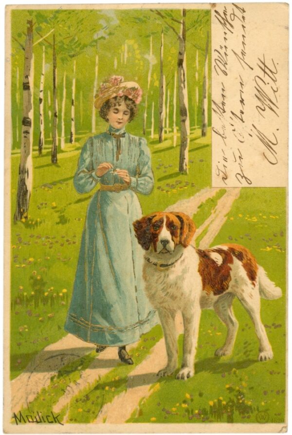 dame mit hund