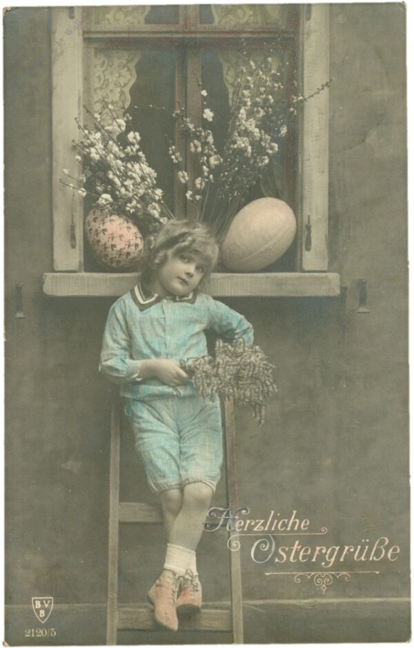 ostern, kind mit ostereier
