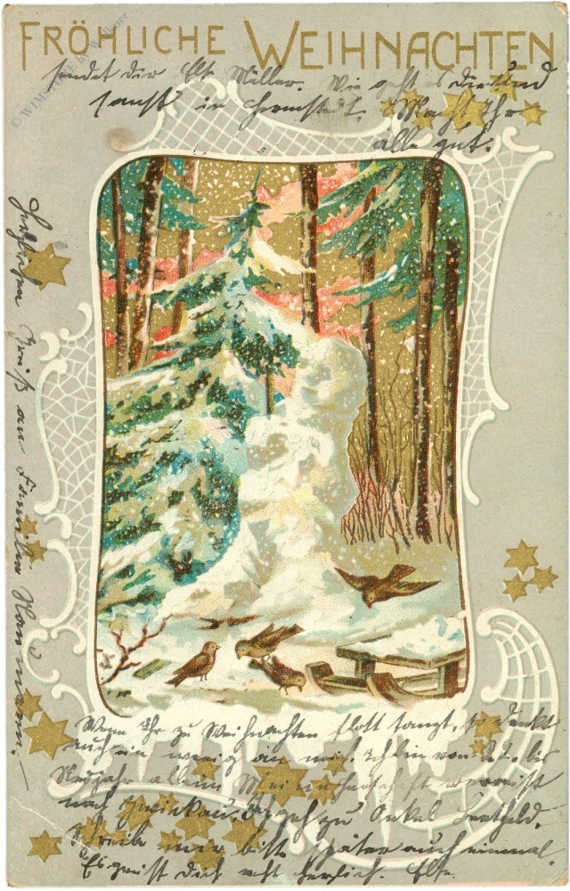 weihnachten, schneemann im wald weihnachten, schneemann im wald