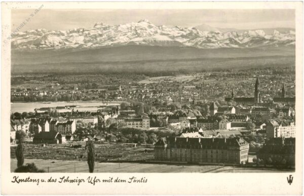 konstanz, und das schweizer ufer mit dem säntis