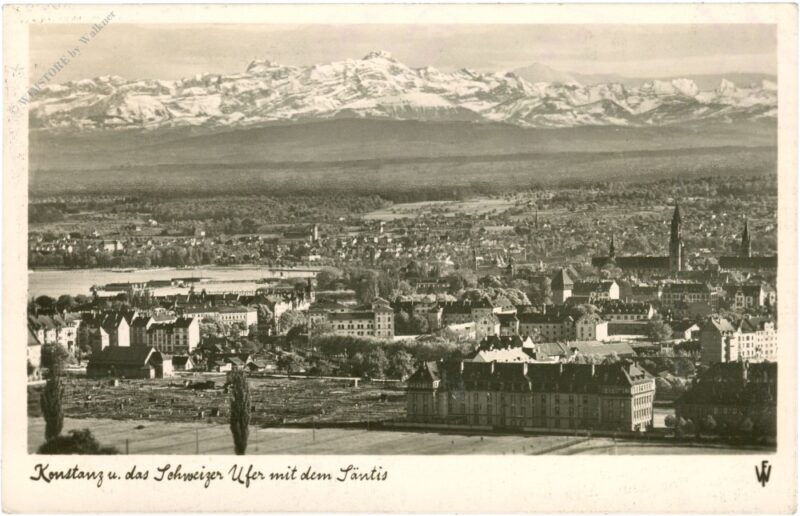 konstanz, und das schweizer ufer mit dem säntis