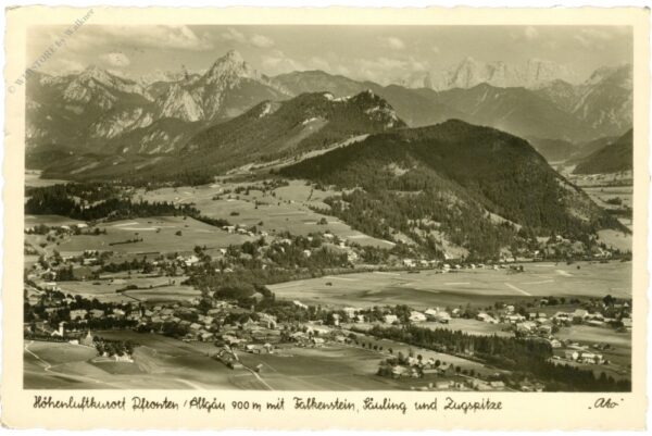 pfronten im allgäu, mit falkenstein, säuling und zugspitze