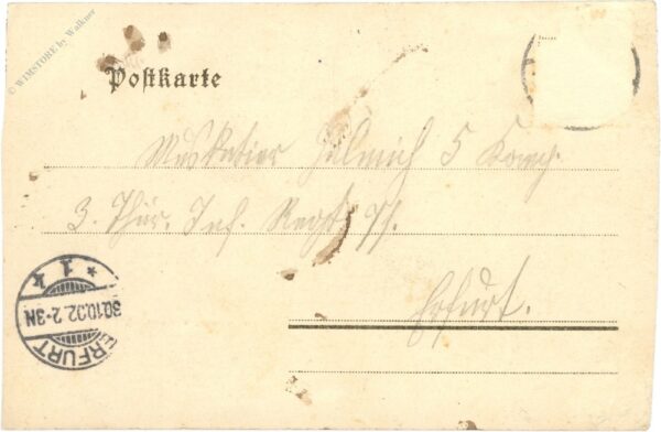 jubiläums postkarte zum 200jährigen stiftungs feste des 5. thür. inf. regts. no 94 (großherzog von sachsen)