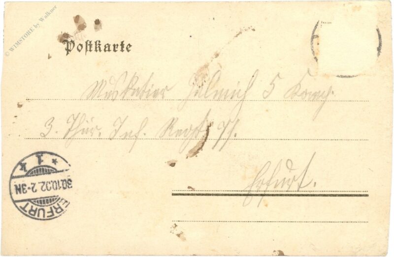 jubiläums postkarte zum 200jährigen stiftungs feste des 5. thür. inf. regts. no 94 (großherzog von sachsen)