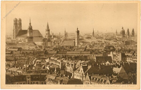 münchen, blick vom deutschen museum auf die stadt