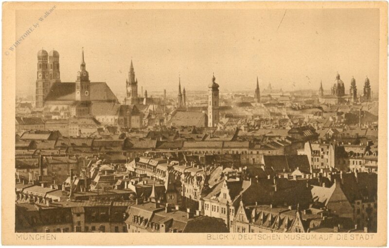münchen, blick vom deutschen museum auf die stadt münchen, blick vom deutschen museum auf die stadt