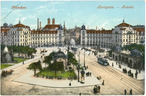 münchen, karlsplatz, rondell