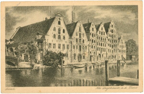 lübeck, alte lagerhäuser an der trave