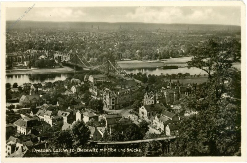 dresden, loschwitz blasewitz mit elbe und brücke dresden, loschwitz blasewitz mit elbe und brücke