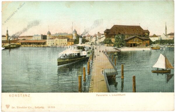 konstanz am bodensee, panorama vom leuchtturm