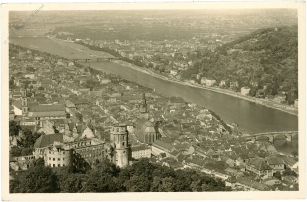 heidelberg, blick vom rindenhäuschen auf schloss und stadt