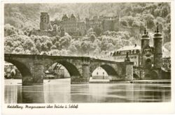 heidelberg, morgensonne über brücke und schloss