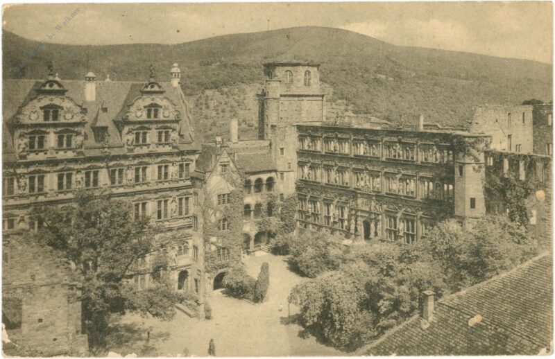 heidelberg, otto heinrichsbau und friedrichsbau vom wartturm aus gesehen heidelberg, otto heinrichsbau und friedrichsbau vom wartturm aus gesehen