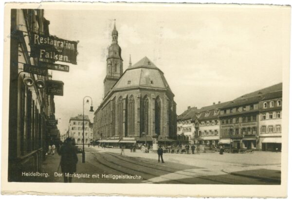 heidelberg, der marktplatz mit heiliggeistkirche