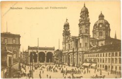 münchen, theatinerkirche mit feldherrnhalle