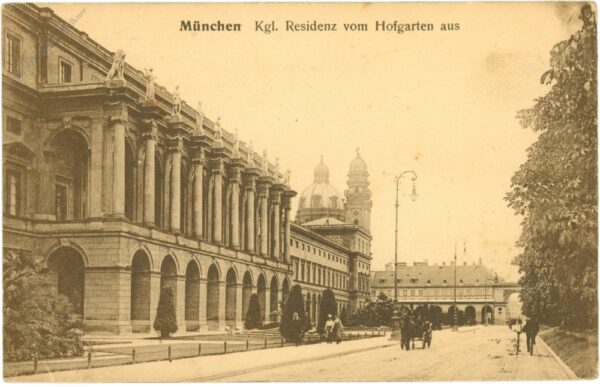 münchen, kgl. residenz vom hofgarten aus