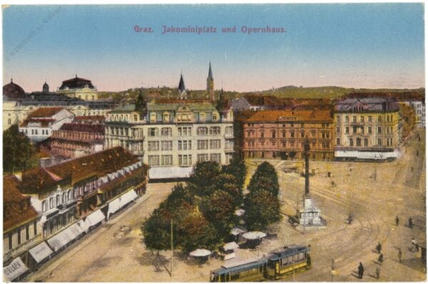 graz, jakominiplatz und opernhaus