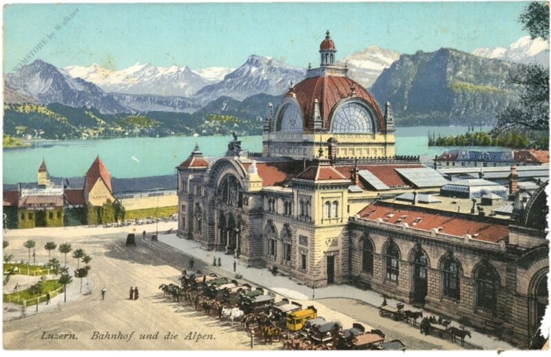 luzern, bahnhof und die alpen luzern, bahnhof und die alpen