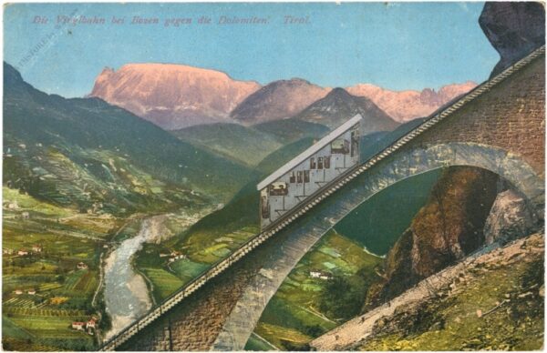 bozen, vergilbahn gegen die dolomiten