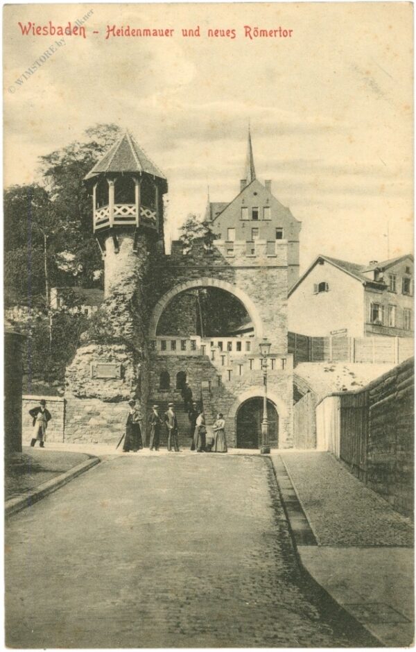 wiesbaden, heidenmauer und neues römertor