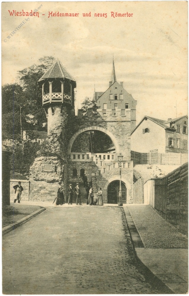 wiesbaden, heidenmauer und neues römertor wiesbaden, heidenmauer und neues römertor