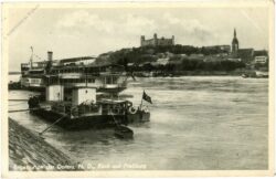 bratislava, engerau an der donau, blick auf preßburg