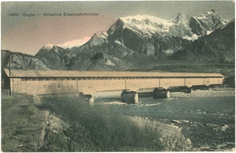 bad ragaz, hölzerne eisenbahnbrücke